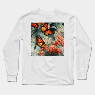 Monarch Butterflies Watercolor 19 Long Sleeve T-Shirt